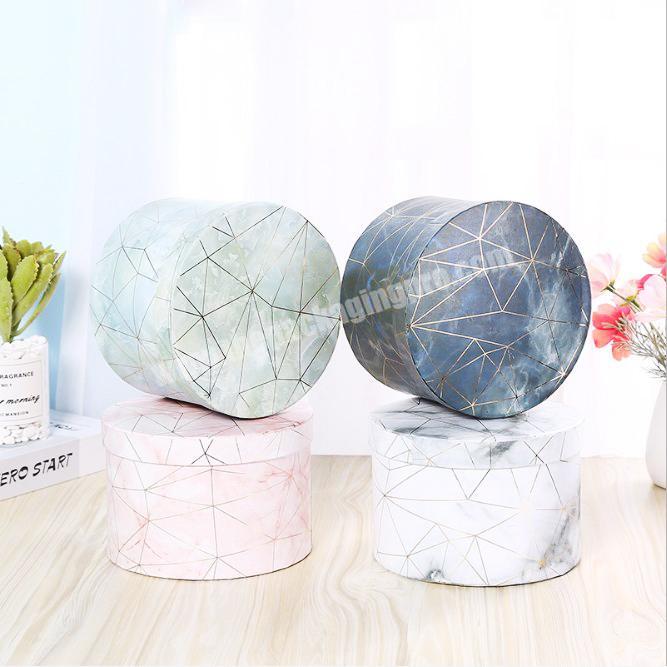 High-end  Pink Gilded Marble Candy Box Round gift box packaging box