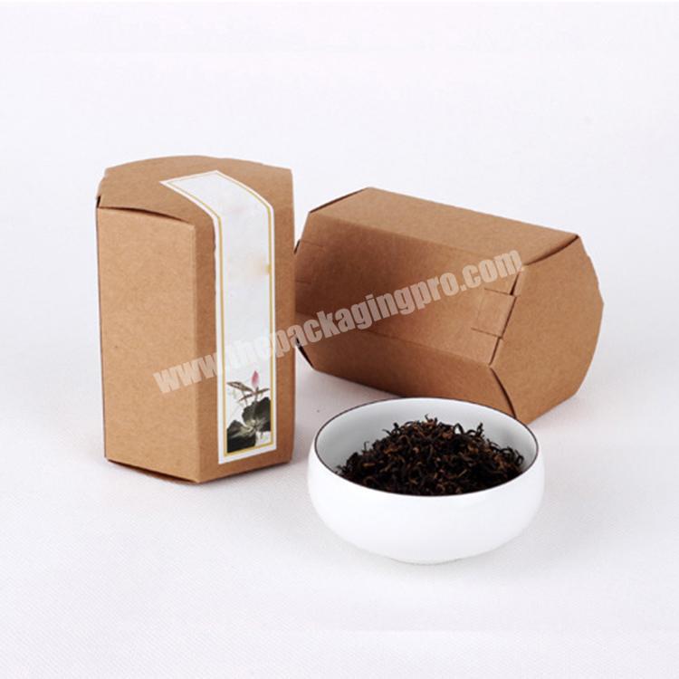 High quality custom logo hexagonal round brown small paper packaging gift box