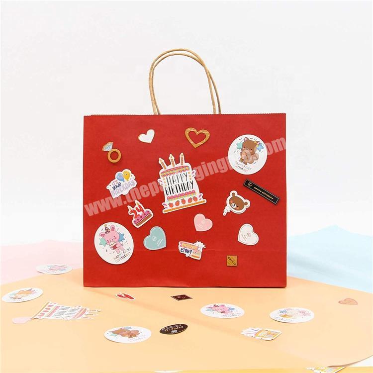High quality full color red paper gift bags
