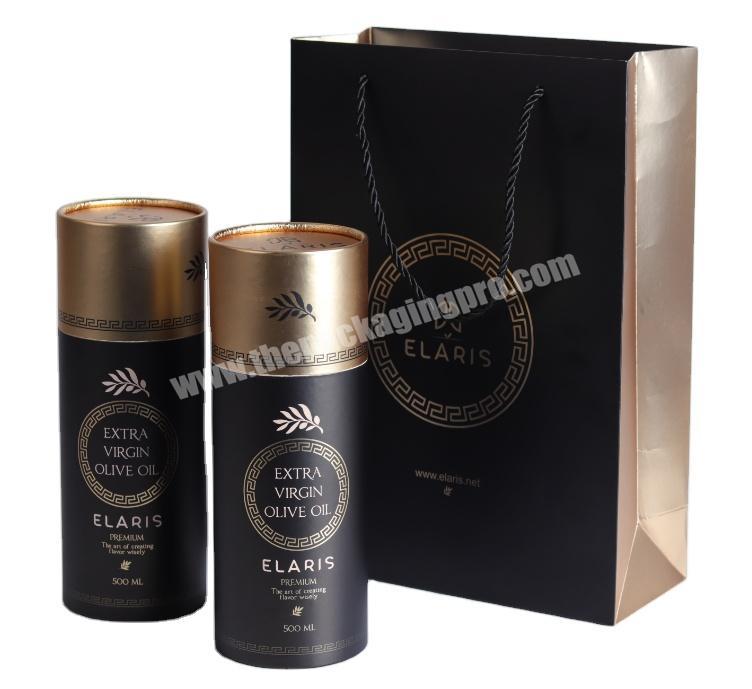 High quality recycled cardboard cylindrical gift boxes for skin care product bottles packaging