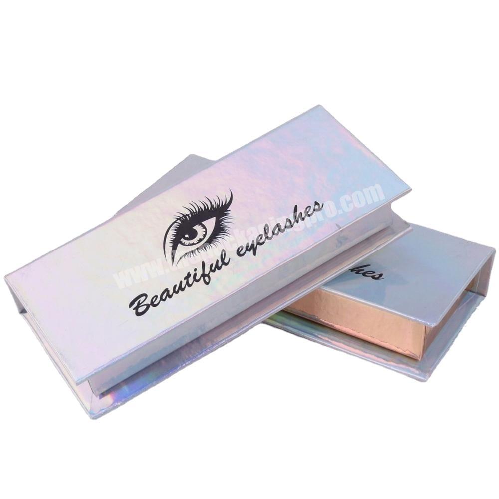 Holographic packaging box eyelash box packaging 3d mink lashes custom eyelash packaging box