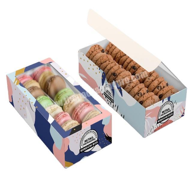 Hot Selling Cardboard Macaron Cookie Packaging Box Dessert Loaf Box For Bakery