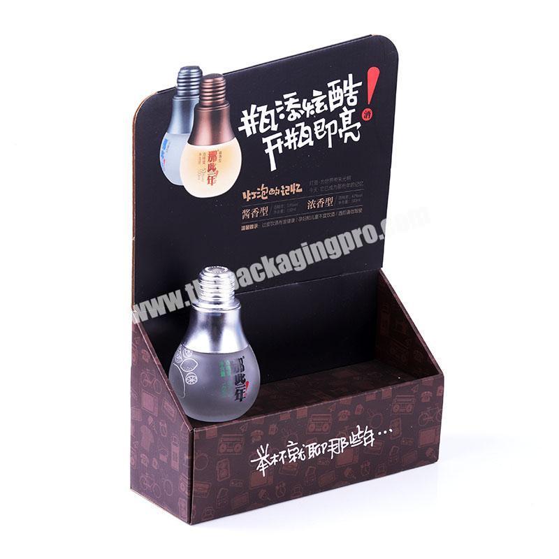Hot sell pop up shop counter corrugated small bottle displays retail product table display stand for counter