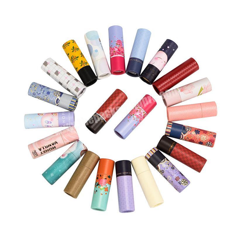 Offset Printing biodegradable paper tube deodorant containers cardboard push up packaging for lip balm