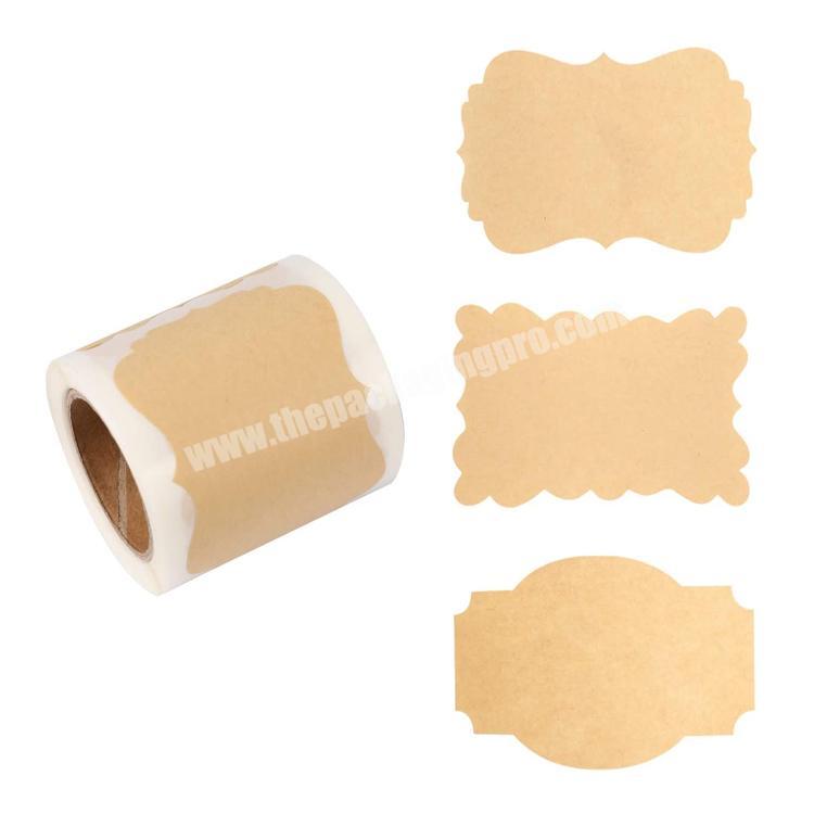 Houseables private label Jars Brown Kraft Paper Self Adhesive Paper Packaging Labels for packaging