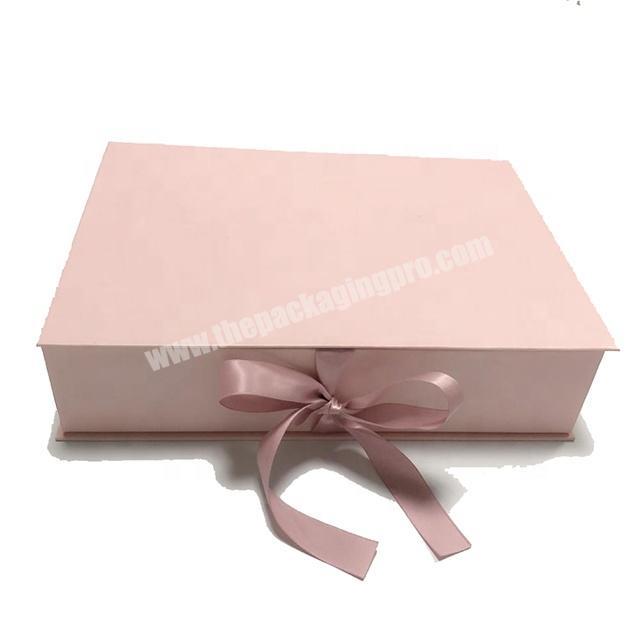 Kexin Custom Logo Luxury Cardboard Magnetic Folding Gift Box With Ribbon Closure