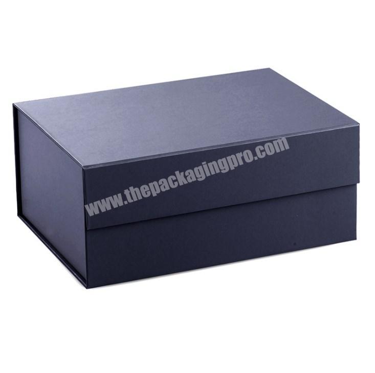 Kexin In stock low MOQ black color magnetic folding gift box for packaging