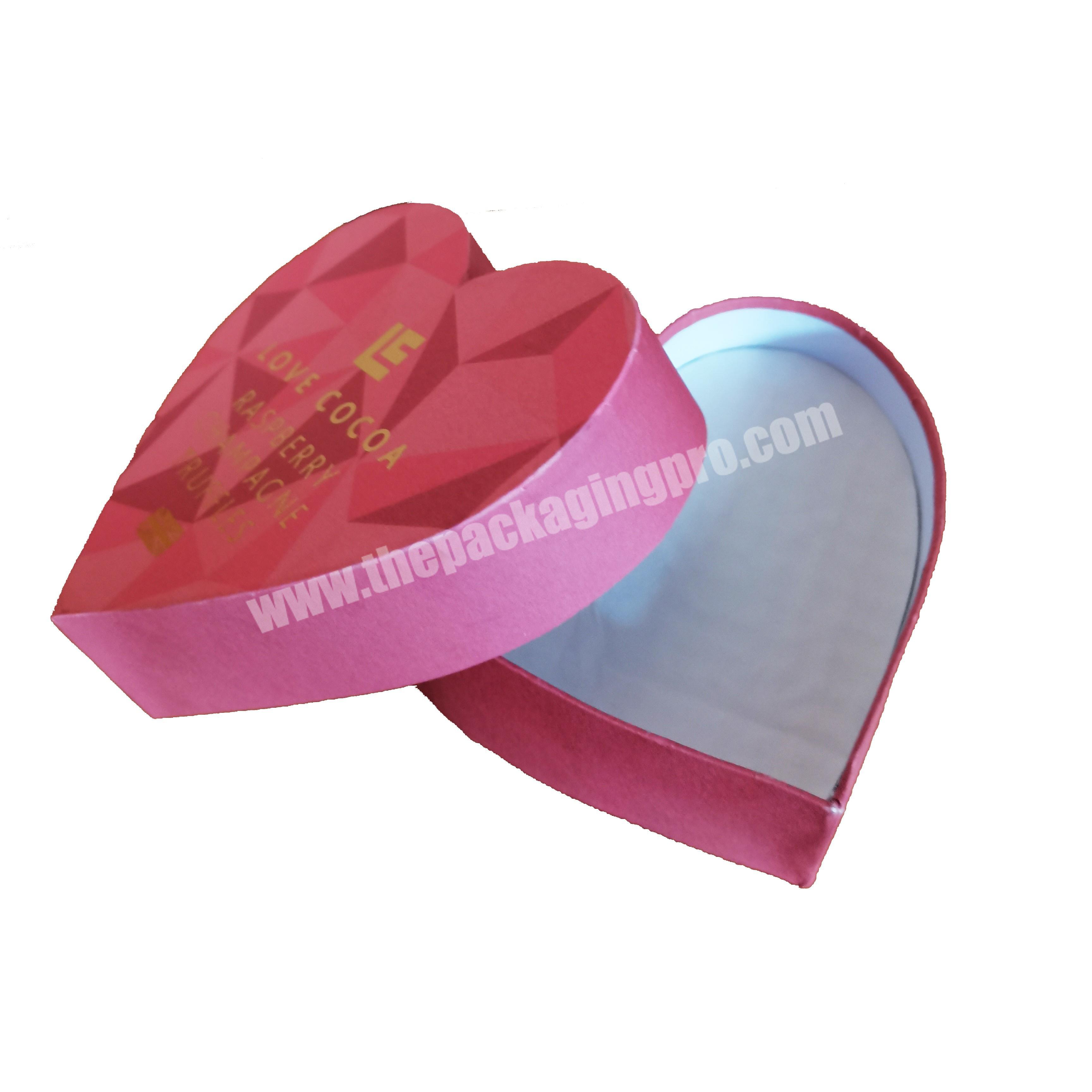 cusmtom pink creative empty round and heart shape chocolate gift packaging box