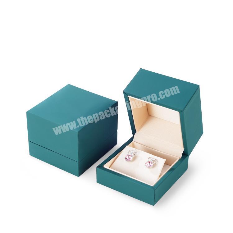 Kexin in stock Luxury Jewelry Color Box Custom Logo Printed Velvet Green Jewelry Box