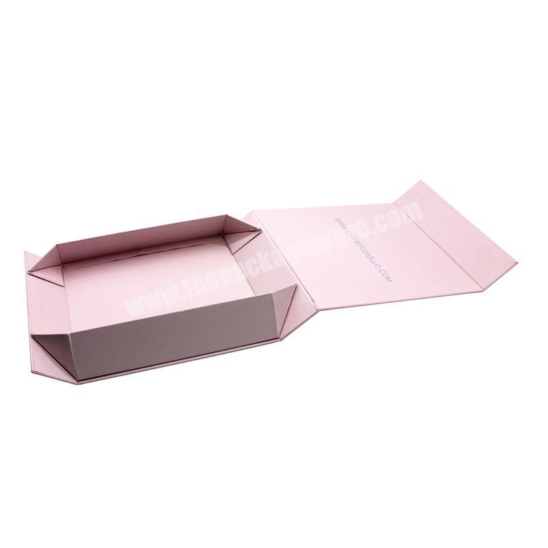 Kraft Fancy Pink Color Girls Women Shop Custom Logo Luxury Cardboard Magnetic Folding Gift Box