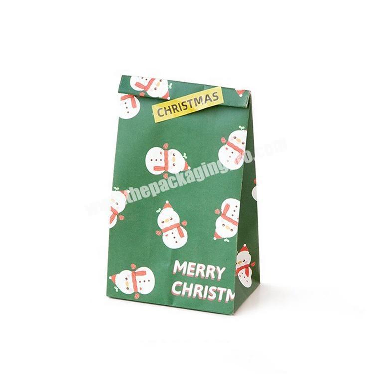 Kraft Wholesale Christmas Gift Bag Printed Brown Packaging Paper Bags for Cookie