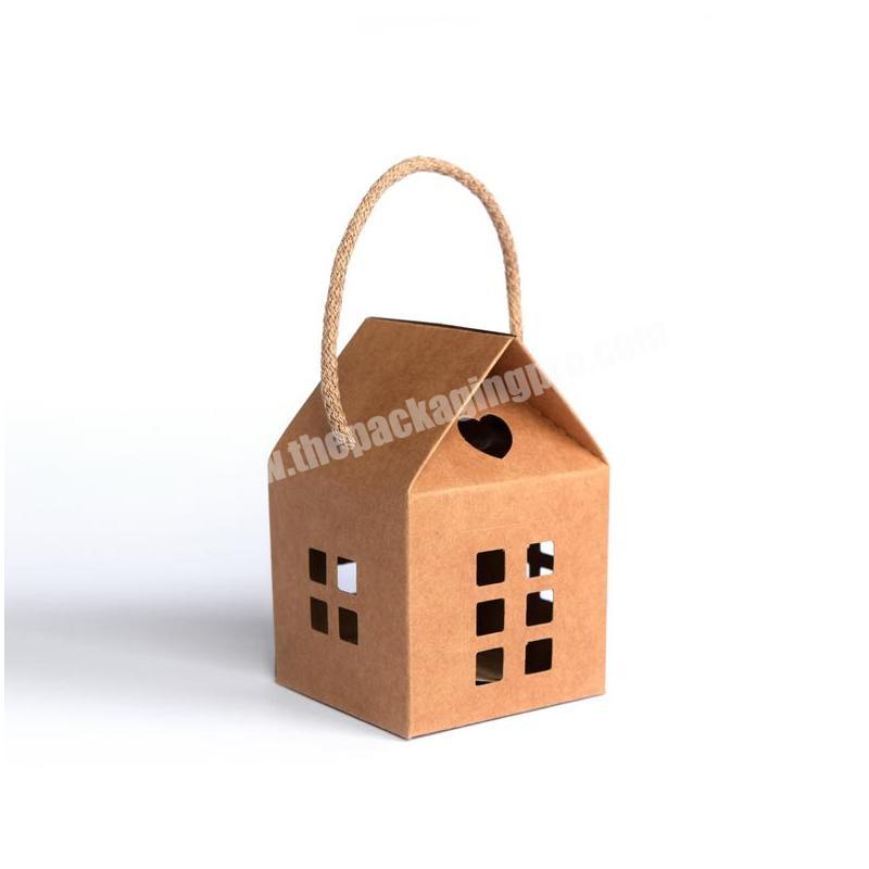 Kraft candy gift boxes paper Cardboard house wedding favor box Brown food paper gift cake packaging boxes
