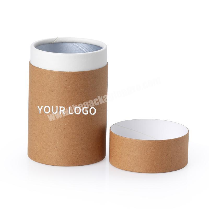 Recyclable food grade white cardboard tube cylinder cookie  chocolate superfood packaging