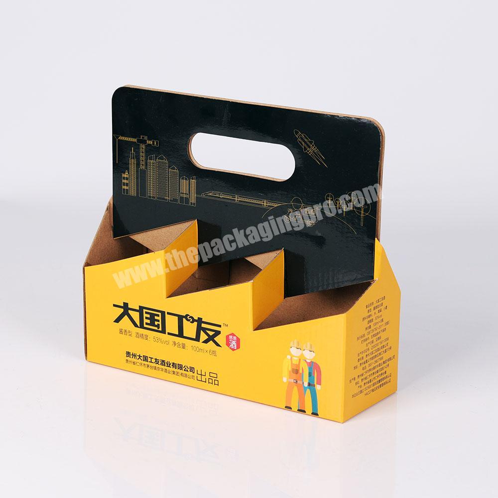 Latest design 6 bottled thanksgiving wine packaging carry case rigid corrugated cardboard wine set shipping boxes