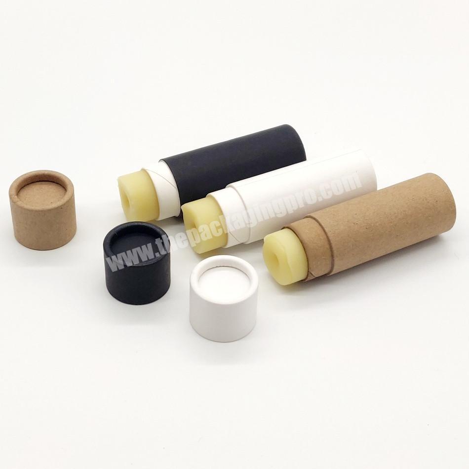 Biodegradable Paperboard Lip Balm Containers Push up Paper Tubes 2oz Deodorant 0.5oz Lipbalm Packaging