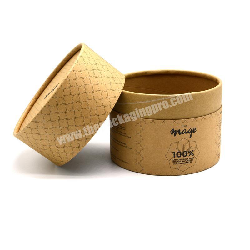 Low Moq 2021 Custom High Quality Kraft Paper Cardboard Packaging Tube Round Candle Box