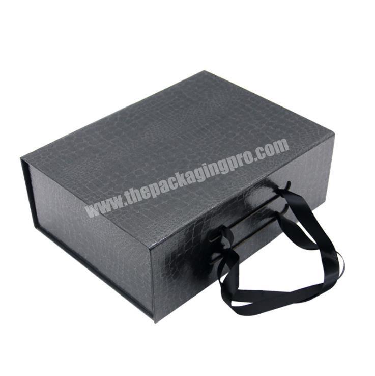 Luxury Black Matte Cardboard Magnetic Folding Boxes Custom Logo Gift Candle Packaging Boxes for Hair Extension