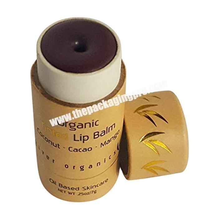 2 Oz Wholesale Biodegradable Kraft Round Paper Box Cardboard Container Deodorant Packaging Push Up Oval Kraft Paper Tube