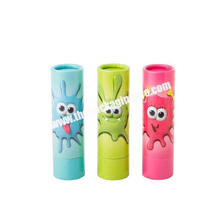 Custom design push up paper tubes with packaging tube cartoon for lip balm deodorant cosmetic paper tube
