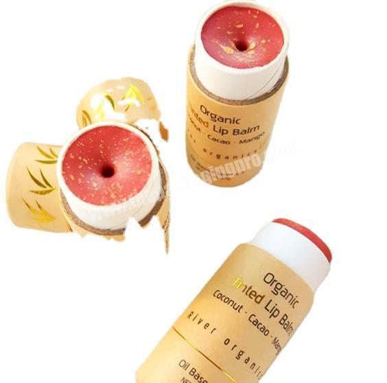 Luxury Colorful Empty Chapstick  Lip Protector Lip Gross Round Paper Tube Box Cardboard Containers Lip Balm Paper Tubes
