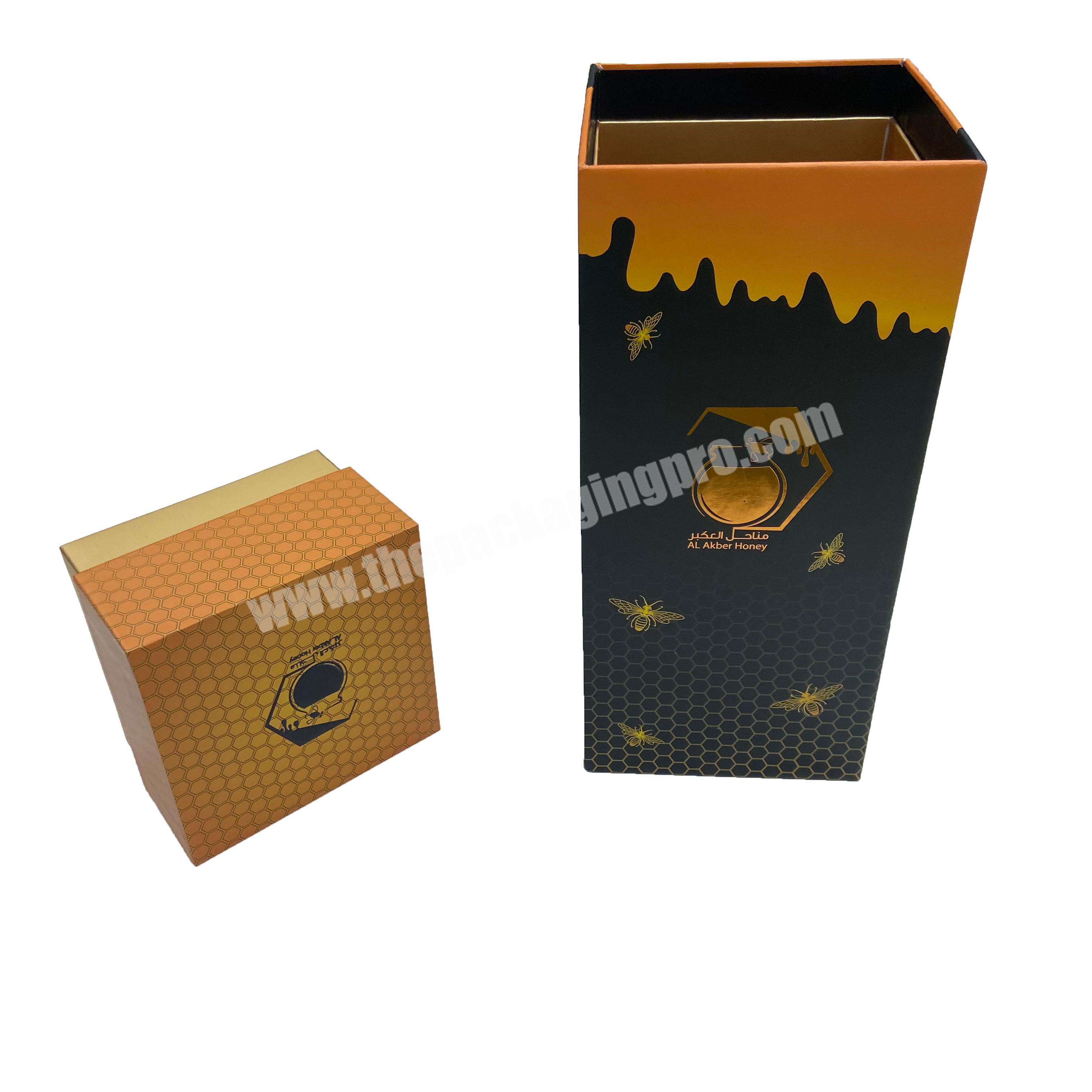 Luxury Custom Bottle Cardboard Packaging  Paper Honey Jar Gift Packing Box