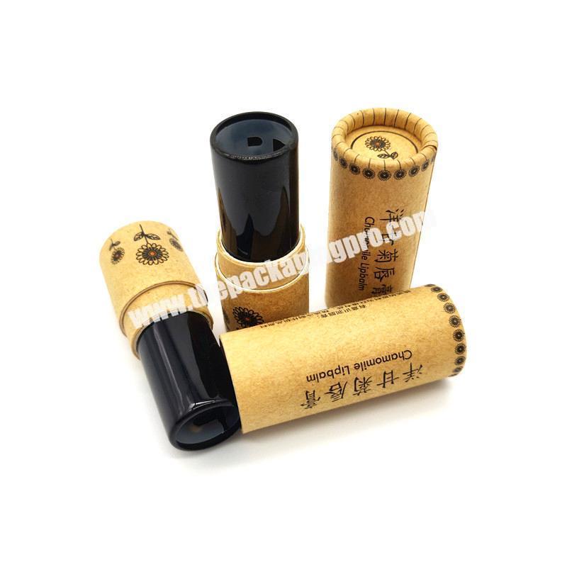 Eco Friendly Twist Up Paper Tube with Plastic Cup for Lip Stick Balm Round Paper Box Cosmetics Packaging 3.5g 4g 5g