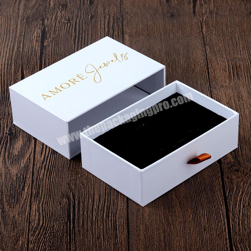 Luxury Custom Logo Black Paper Jewelry Packaging Box for Bracelet