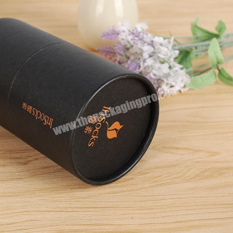 Luxury black gold stamping paper tube for cosmetic packaging