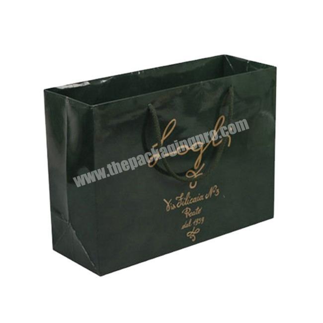 Luxury brand boutique gift packaging customised small size black jewellery paper bag with logo