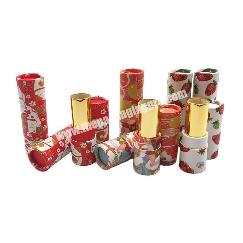 wholesale colorful cute lipstick container 12.1mm / 12.7mm diameter paper lipstick tube packaging cardboard paper lipstick tube