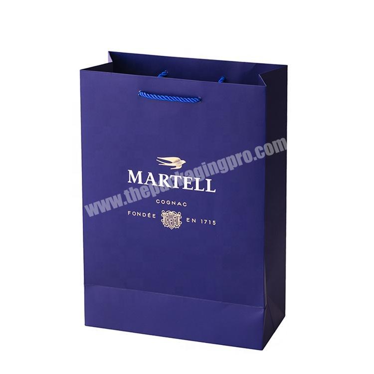 Luxury eco friendly customized gift kraft wine bottle paper bags with handle