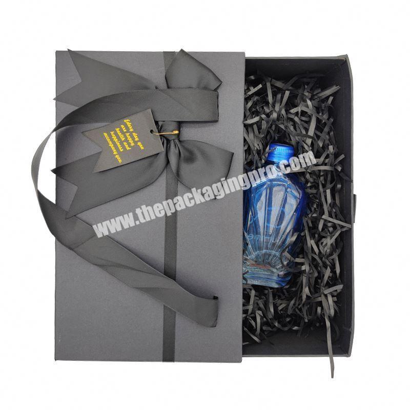 Luxury high-end cardboard sample black paper gift box packaging box