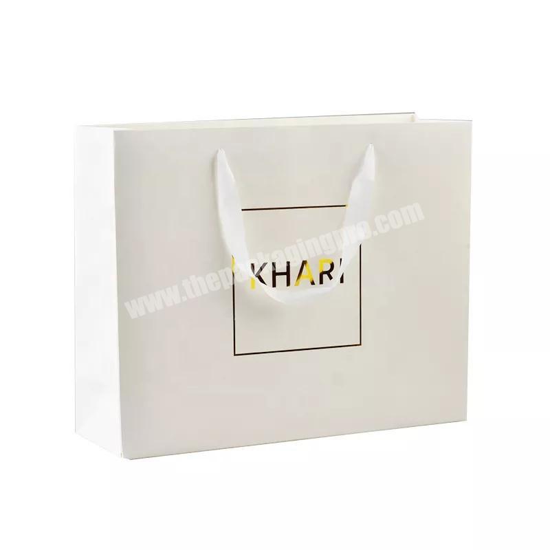 Luxury ivory board material clothing dress t-shirt scarf paper shopping bag for packing
