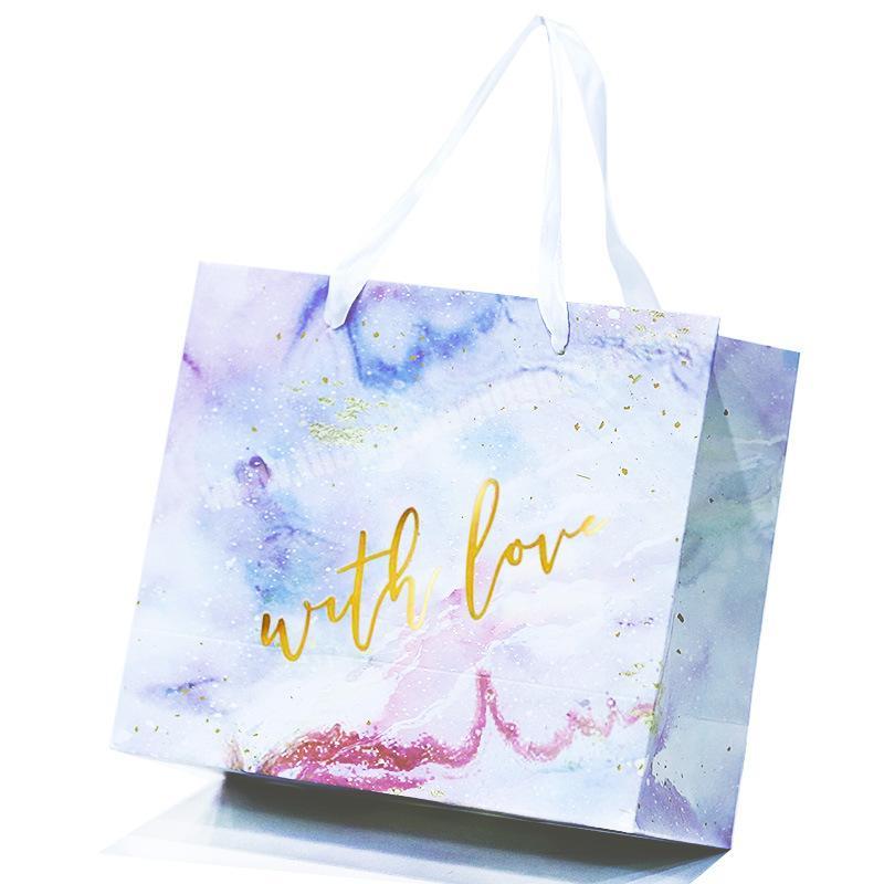 Luxury  paper bag customized printed marble paper bag for clothes