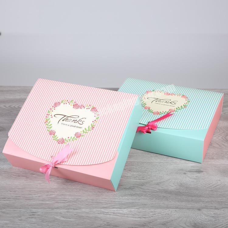 Luxury paper wedding gift invitation envelope for underwear and clothes packaging foldable box with ribbon tie closure custom