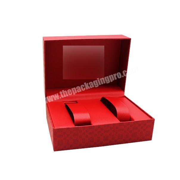 Luxury watch packaging clamshell leather box
