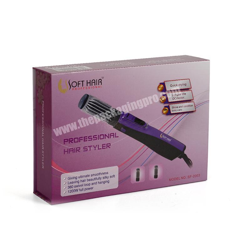 Magnetic lid custom logo cardboard hair rollers divider curler gift box hair styler packaging box