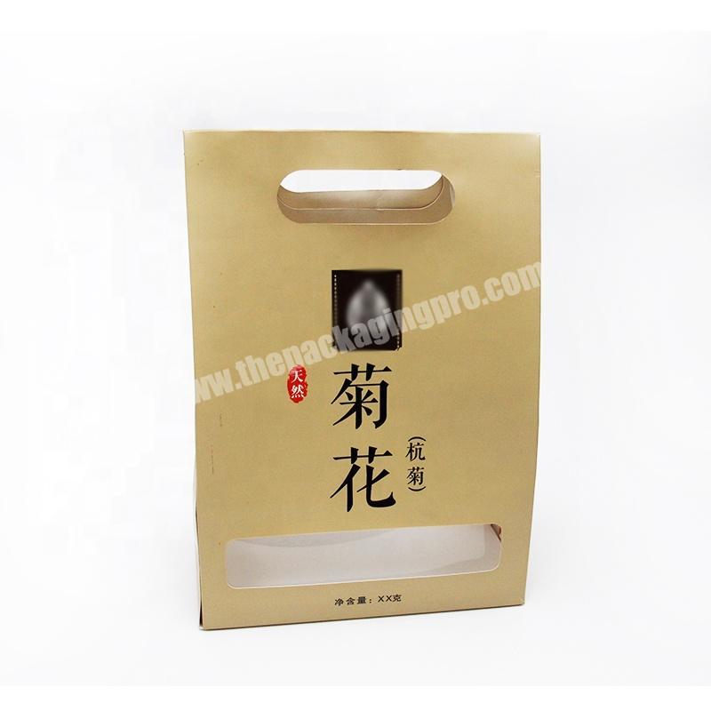 Manufacturer Customized Food Packaging Brown Kraft Paper Bags with Window