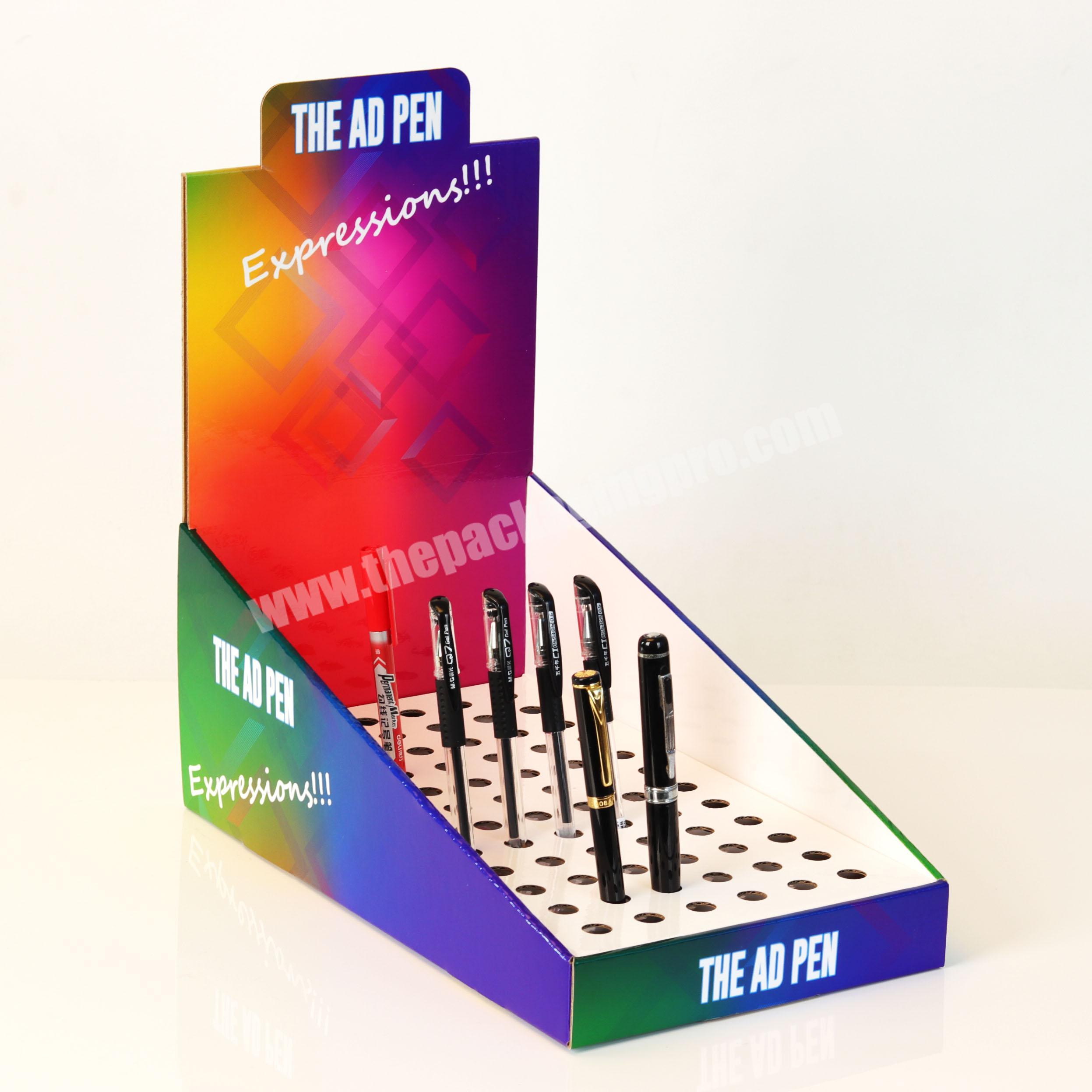 Manufacturer custom fountain pen / ballpoint pen merchandising counter cardboard display box