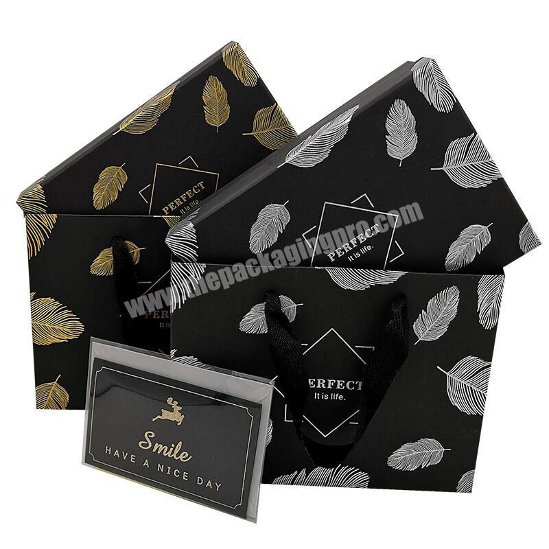 Manufacturers Rectangle Travel Jewelry Organizer Colour Sliver Foil Embossing Printing Gift Box With Card
