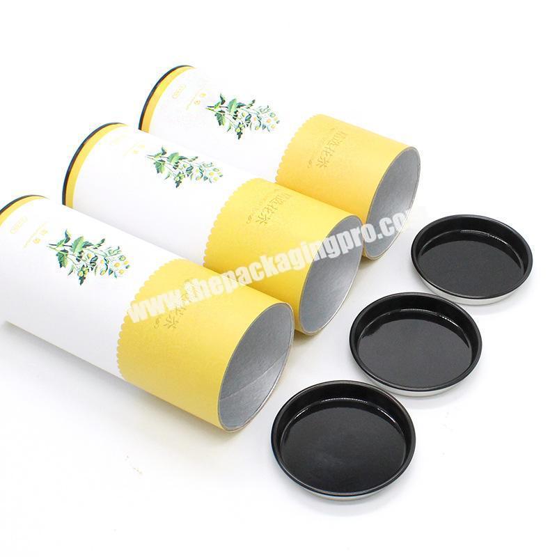 Coffee tea powdery food paper tube packaging paper cylinder container packaging  food grade paper box with metal lid
