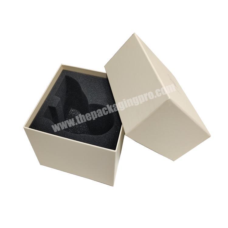 Morden Style Stone Color Lid and Base Paperboard Jewelry Gift Box Sponge Insert For Packaging Small Handicraft Boxes