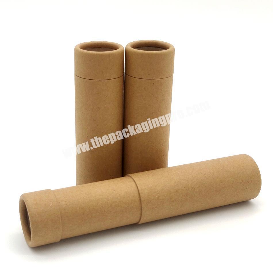 Biodegradable Deodorant Paper Tube Packaging Eco Paper Kraft Lip Balm Tubes Brown Kraft Paper Tube
