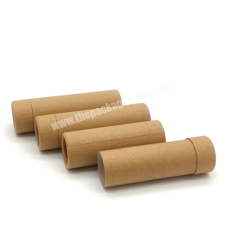 Natural Kraft Paper Lip Balm Tube Kraft Paper Packaging Cardboard Push up Tube for Lip Balm Deodorant