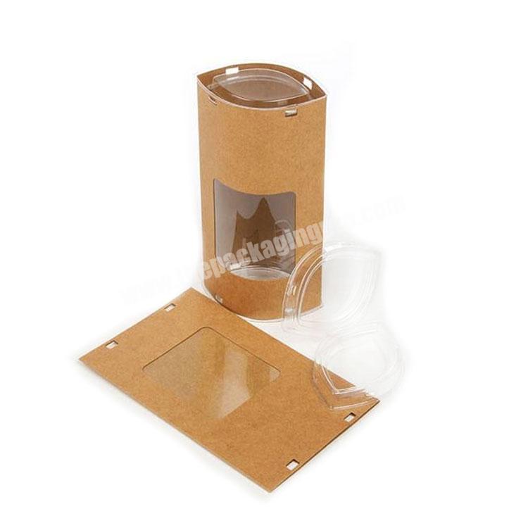 Natural color recycled food grade recycled paper candy tube kraft with window