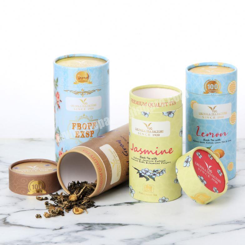 New Design Custom Print Tea Packaging Cardboard Cylinder Tubes
