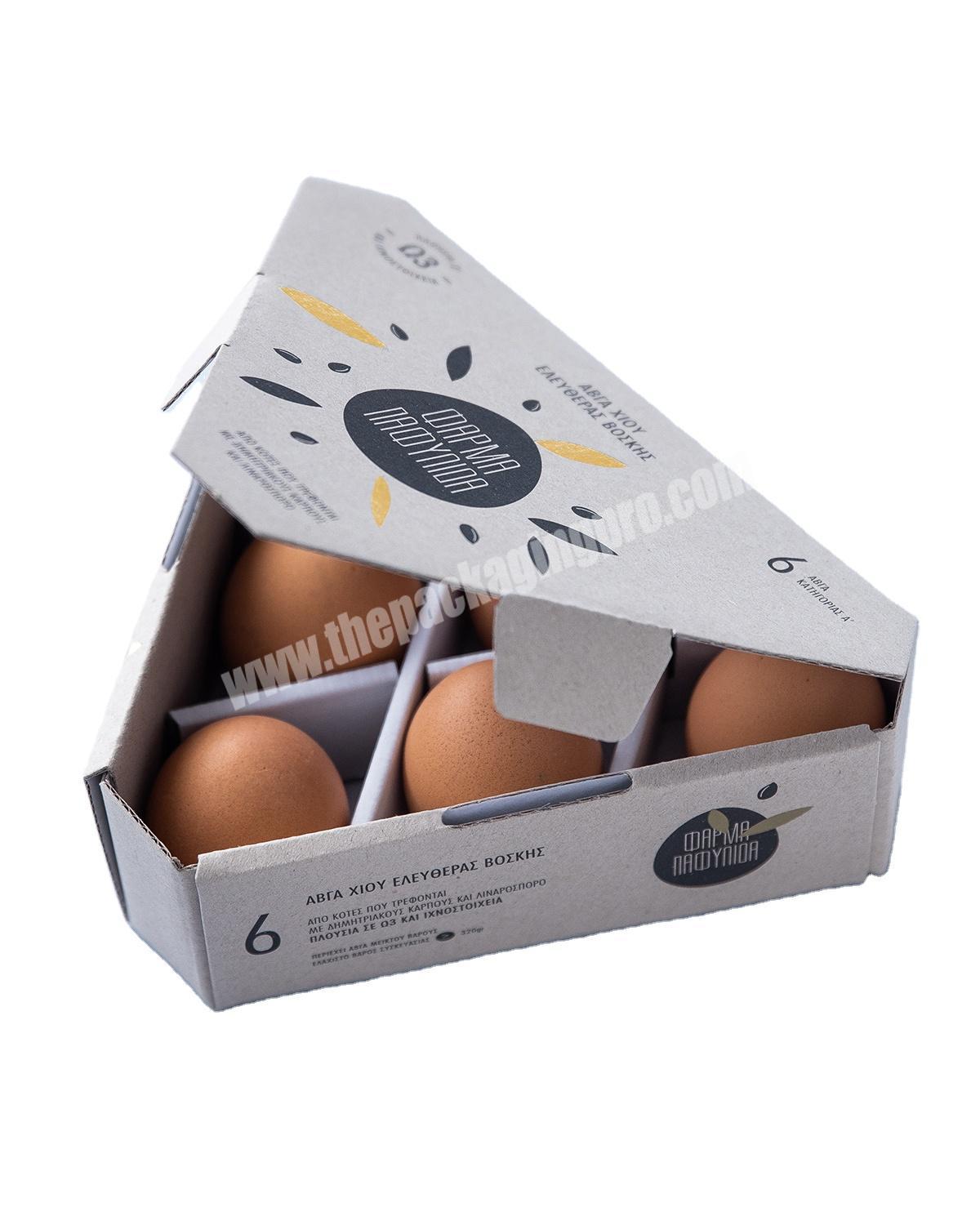 New Design Thick Cardboard Triangle Bulk Egg Packaging Box for Supermarket