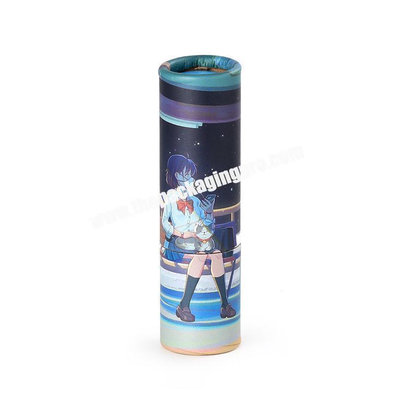 Custom size lip balm paper tube box deodorant luxury print kraft round paper packaging tube for cosmetic