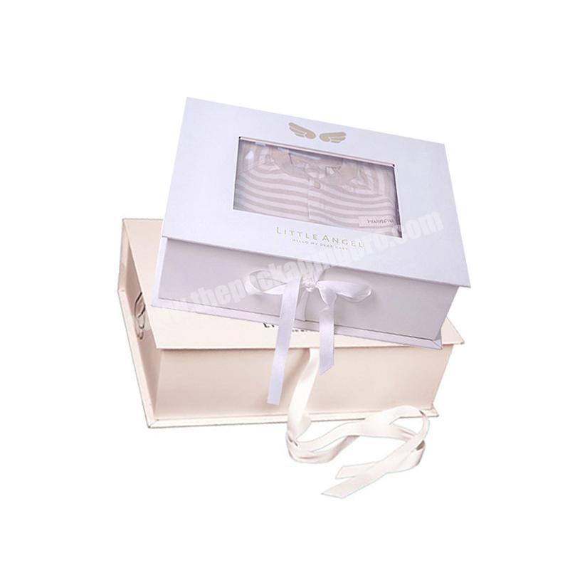 New design book shape gift box baby clothes packaging manfucturers arrival boxes