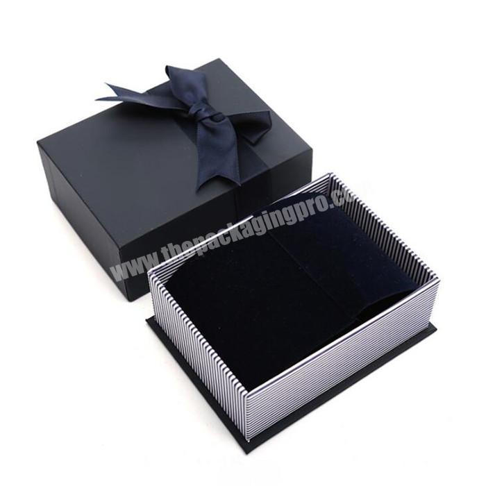 Newest luxury black garment printed clothing  gift box with bow